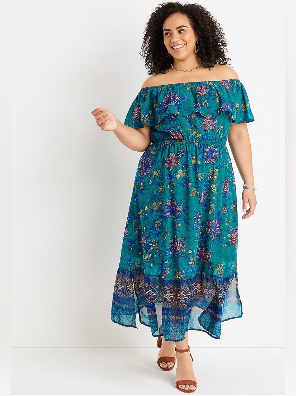 NWT Maurice’s Mixed Floral Off The Shoulder Maxi Dress